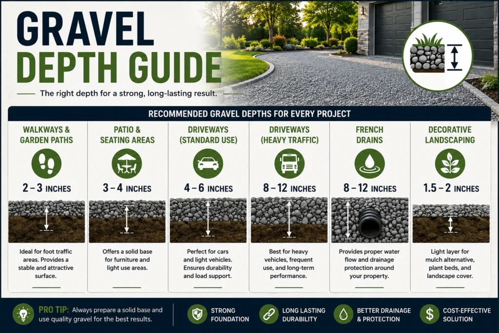 Detailed Gravel Depth Guide by Project Type