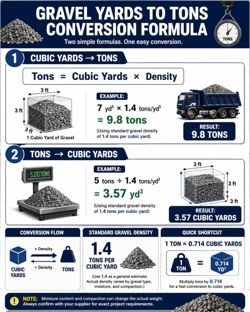 gravel yard to ton calculator